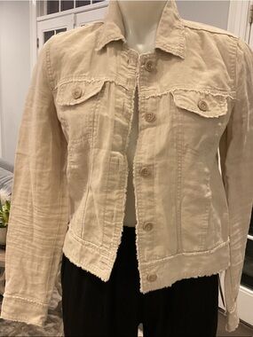 Tommy Bahama Beige Button-Front linen Jacket